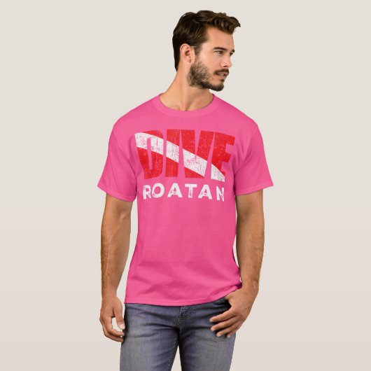 T-shirt Plongée Roatan Plongée Plongée Drapeau Drapeau Plo (Devant entier)