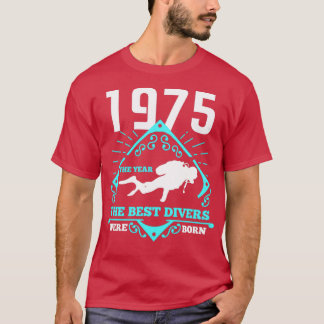 T-shirt Plongée sous-marine 1975 Anniversaire Cadeau de pl