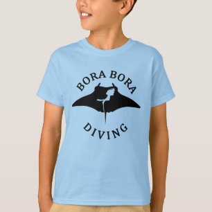 T-shirt Plongée Sous-Marine Avec Raies Manta À Bora Bora