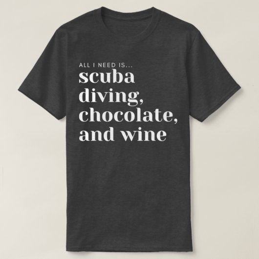 T-shirt Plongée sous-marine Chocolat et vin (Design devant)