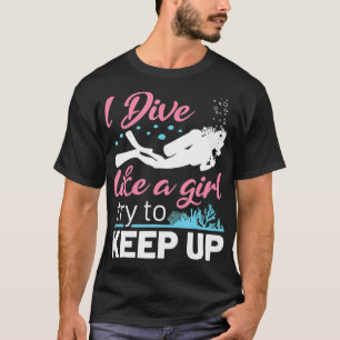 T-shirt Plongée Sous-Marine Femme Plongeur Drôle Je Plonge