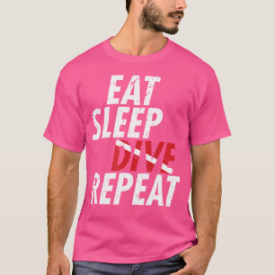 T-shirt Plongée sous-marine Manger Sleep Plongée Répéter