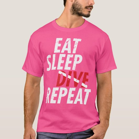 T-shirt Plongée sous-marine Manger Sleep Plongée Répéter (Devant)