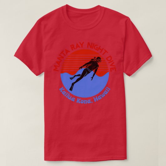 T-shirt Plongée sous-marine Manta Ray Night Dive (Design devant)
