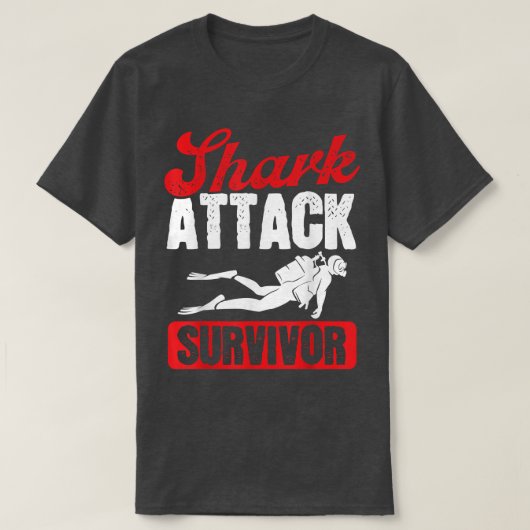 T-shirt Plongée sous-marine s Attaque de requin Survivant (Design devant)