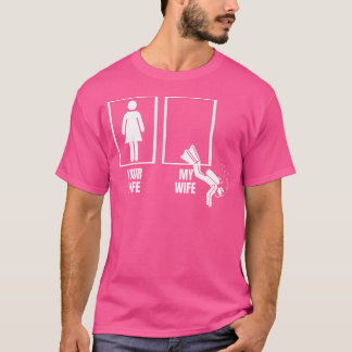 T-shirt Plongée sous-marine Votre Femme Ma Femme Fier Mari