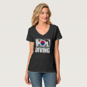 T-shirt Plongée Sport Corée Drapeau coréen nager (Devant entier)