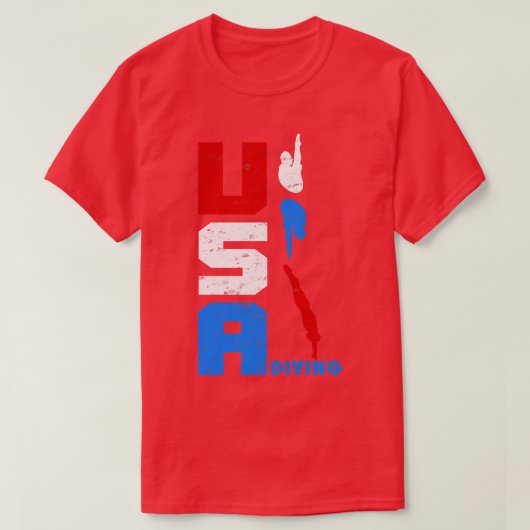 T-shirt Plongée USA Diver Concurrentiel Plongée Original (Design devant)