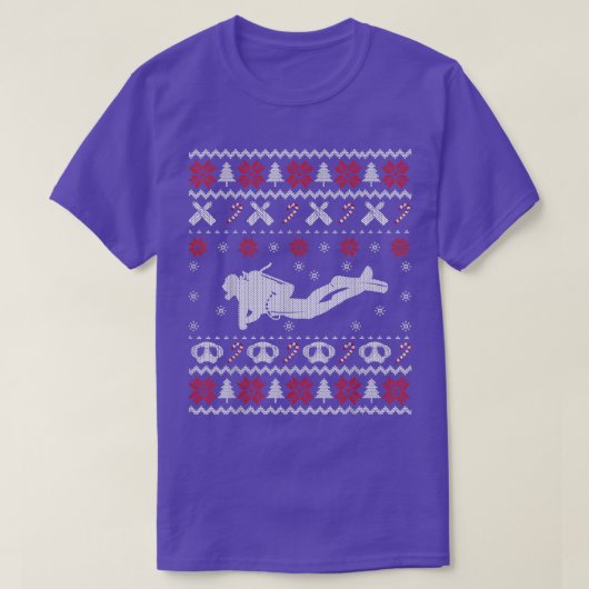 T-shirt Plongée Vilain cadeau de pull de Noël pour le plon (Design devant)