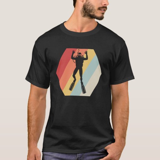 T-shirt Plongée vintage Plongée Retro Plongeur 3 (Devant)