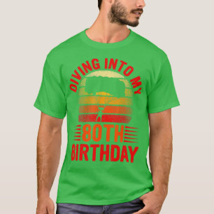 T-shirt Plongée vintage Retro dans My 80th Birthday Skydiv