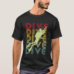 T-shirt Plongée Vintage Rétro Pour Hommes Dive Scub Femme