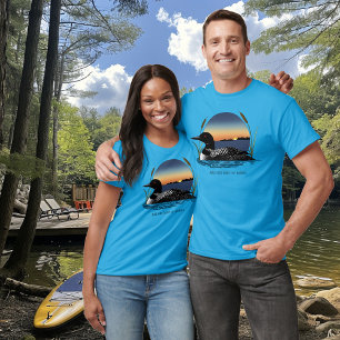 T-shirt Plongeon commun serein Coucher de soleil Bleu Faun