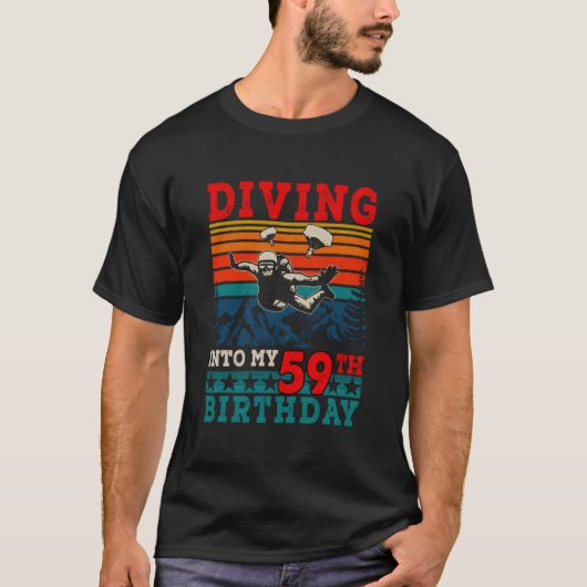 T-shirt Plongeon Dans Mon 59E Saut En Parachute (Devant)