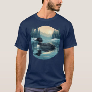 T-shirt Plongeon huard - Conception de Noël de chalet d'hi