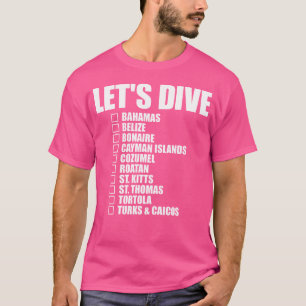 T-shirt Plongeons Caribbean Island Diver Checklist Love Sc