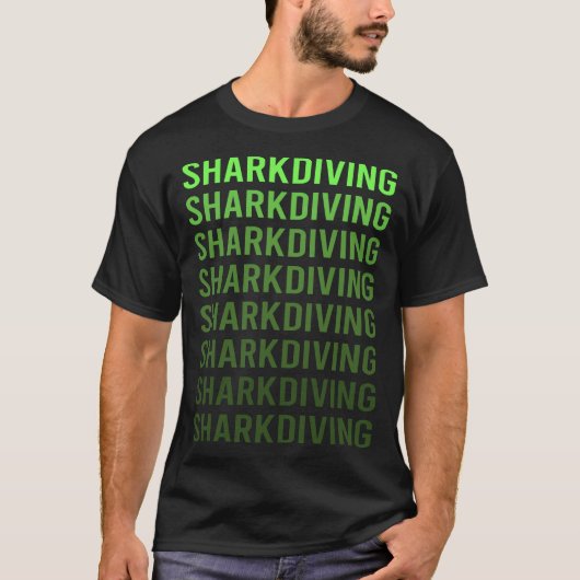 T-shirt Plongeur de requin vert dégradé (Devant)