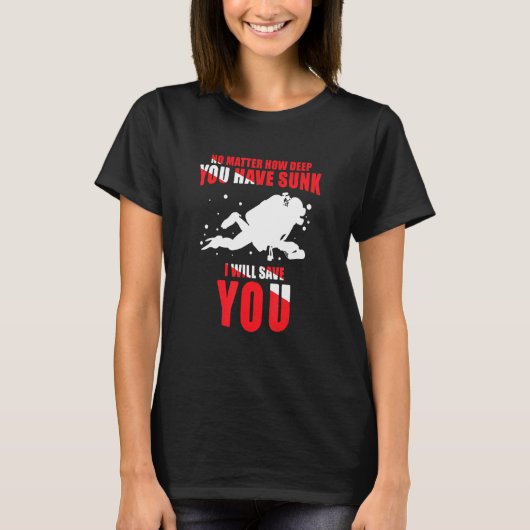 T-shirt Plongeur de secours en profondeur Plongeur en scap (Devant)