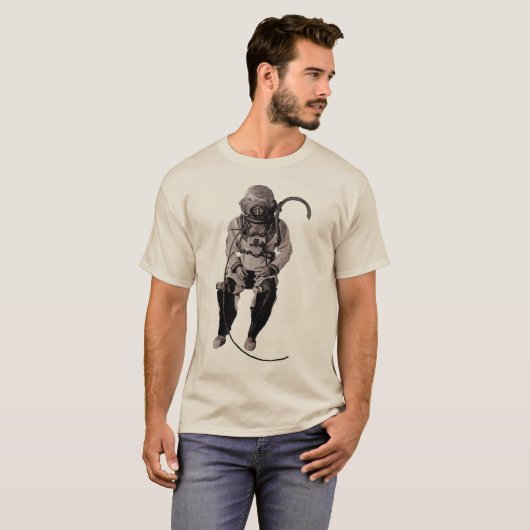 T-shirt Plongeur de Siebe Gorman avec le casque de plongée (Devant entier)