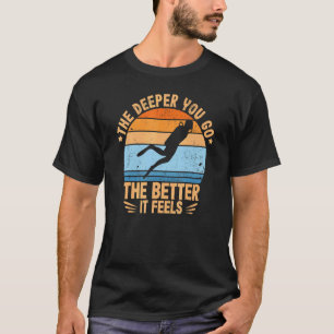 T-shirt Plongeur descendant plus profond plongée en apnée