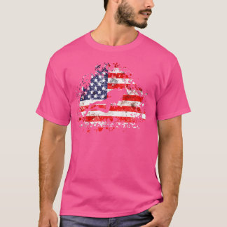 T-shirt Plongeur Drapeau Américain Plongée en Scaphandre P