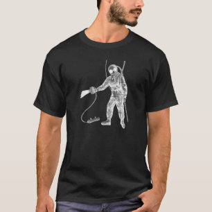T-shirt Plongeur du 19ème siècle vintage avec le casque