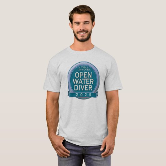 T-shirt Plongeur en eau libre certifié sur mesure (Devant entier)