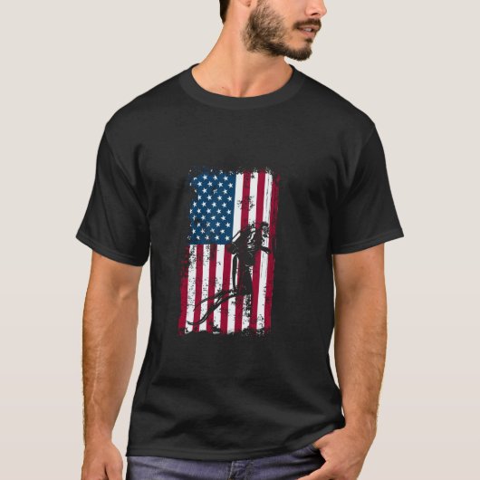 T-shirt Plongeur Incroyable Drapeau USA Plongée (Devant)