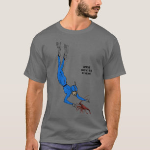 T-shirt Plongeur libre vintage attraper un homard épineux