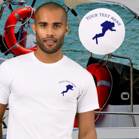 T-shirt Plongeur nautique ajouter votre nom / texte T-Shir