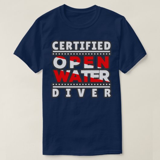 T-shirt Plongeur Open Water Certifié (Design devant)