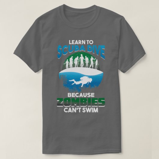 T-shirt Plongeur Scuba Apprendre À La Plongée Scuba Zombie (Design devant)