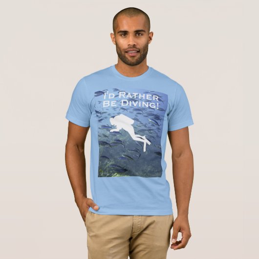T-shirt Plongeur Scuba Design "Je préfère Plonger" (Devant entier)