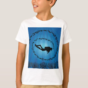 T-shirt Plongeur sous-marin dans un poisson de fond
