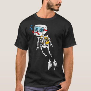 T-shirt Plongeur squelette Halloween plongée sous-marine