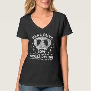 T-shirt Plongeur Véritable Les Gars Aimer Plongée Humour P