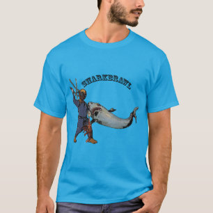 T-shirt Plongeur vintage combattant un requin sur un URM d