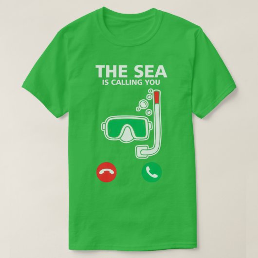 T-shirt Plongeurs De Plongée La Mer Appelle Drôle Plongée (Design devant)