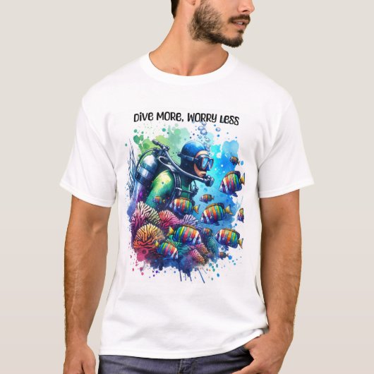 T-shirt Plongez plus inquiétez moins (Devant)