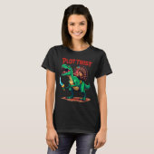 T-shirt Plot Twist Turkey Riding Dinosaur T-rex Funny Than (Devant entier)