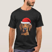 T-shirt Plott Hound Noël Père Noël Chien mignonne Holiday (Devant)