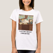 T-shirt Plotting World Domination Drôle Chat (Devant)