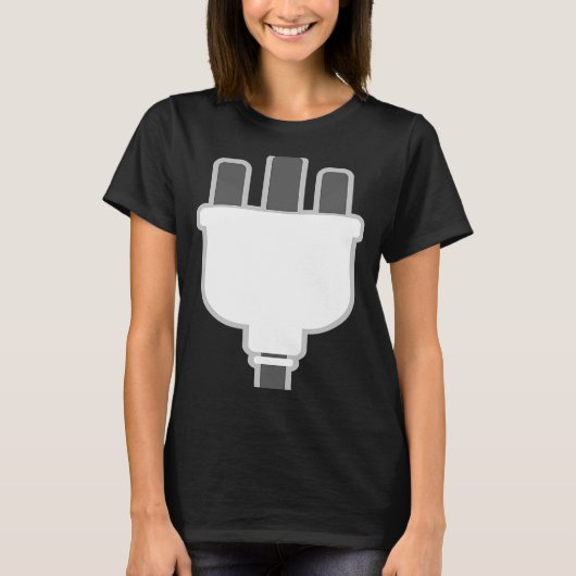 T-shirt Plug Easy Plug Et Socket Couple Costume Halloween (Devant)