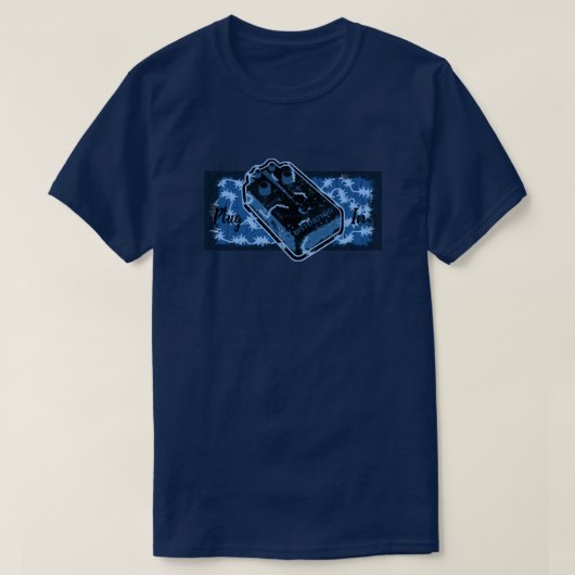 T-shirt Plug-in bleu à pédale de décompression (Design devant)
