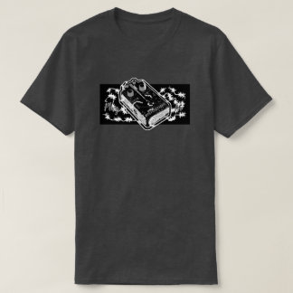 T-shirt Plug-in bleu à pédale de distorsion - noir et blan