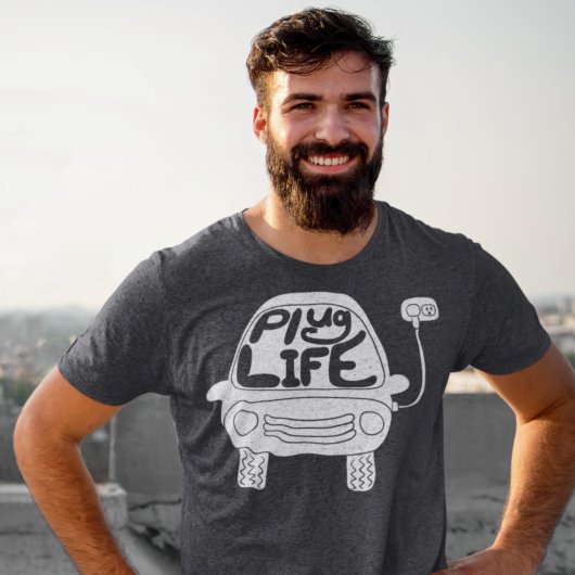 T-shirt Plug Life Cute White Electric