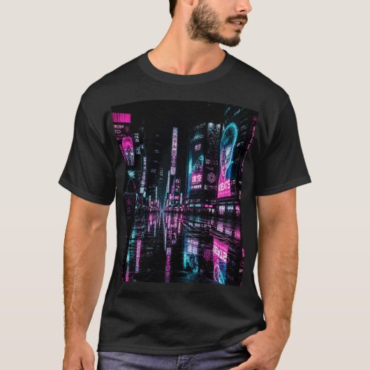 T-shirt Pluie Cyberpunk (Devant)
