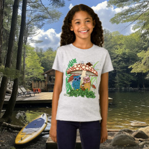 T-Shirt Pluie de champignons de la famille de la chouette