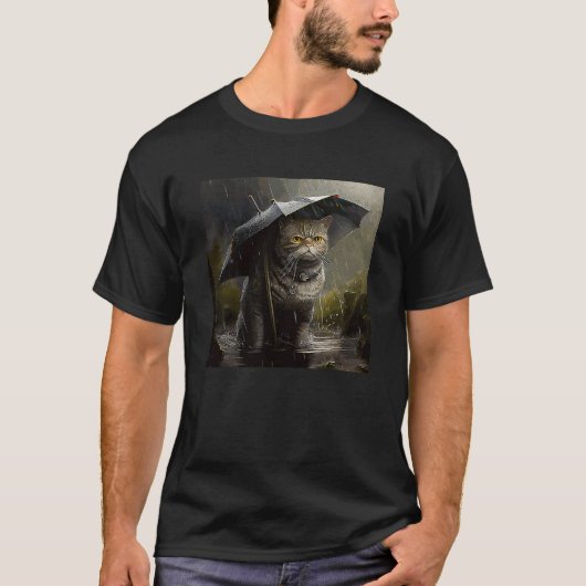 T-shirt Pluie de Chasse aux Chats (Devant)