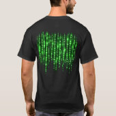 T-shirt Pluie de code numérique vert – Style Matrix Cyberp (Dos)